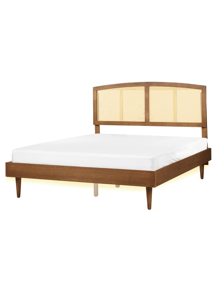 Doppelbett VARZY in Braun/Naturfarben - (W) 165 x (H) 149 x (L) 204 cm