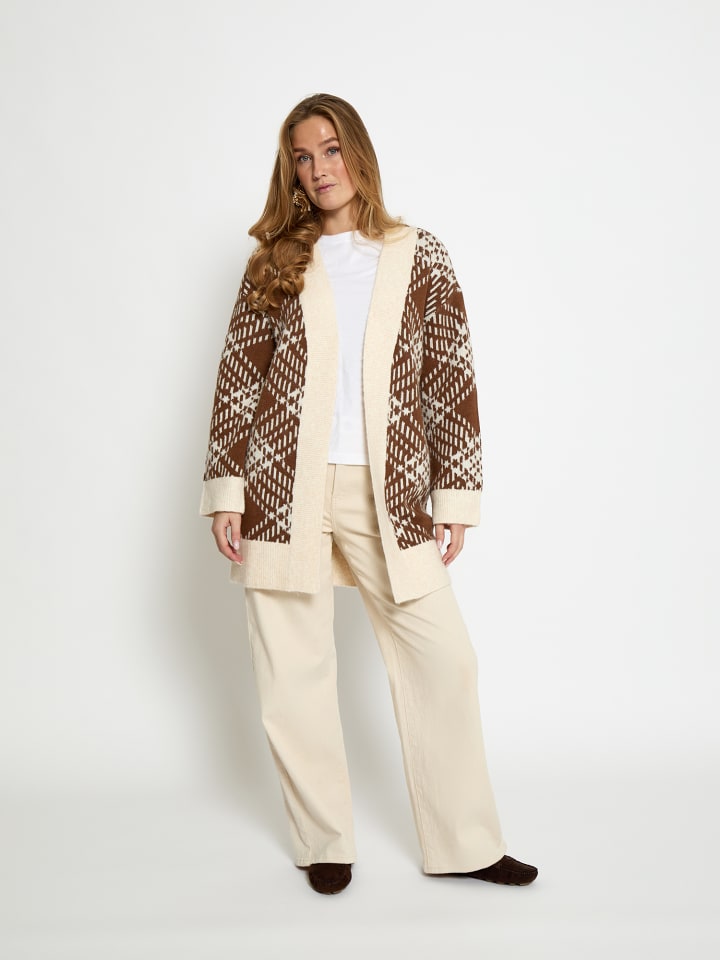 Strickjacke in Dacshund Brown Jacquard