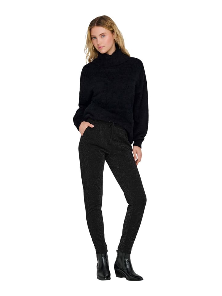Stoffhose / Chino ONLPOPTRASH-ALYA LIFE GLIT regular/straight in Schwarz