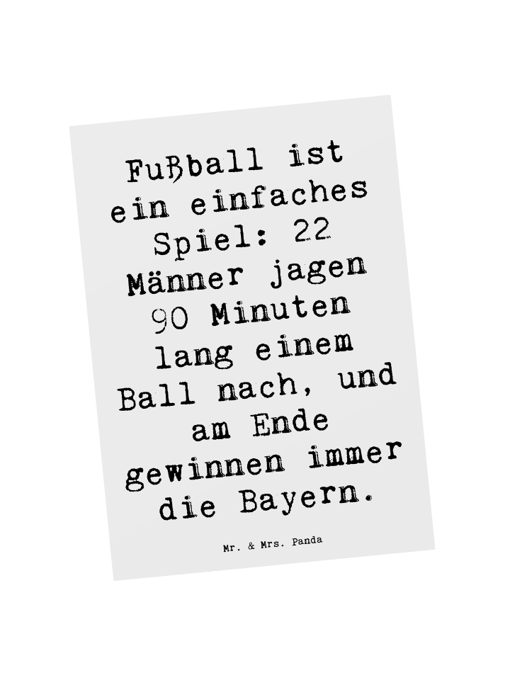 Grußkarte Spruch Fußball Bayern mit Spruch in Weiß