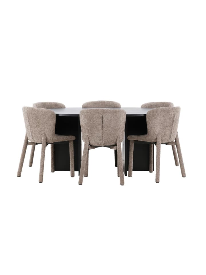 Essgruppe Strada (6-teilig) Schwarz 120 x 120 cm