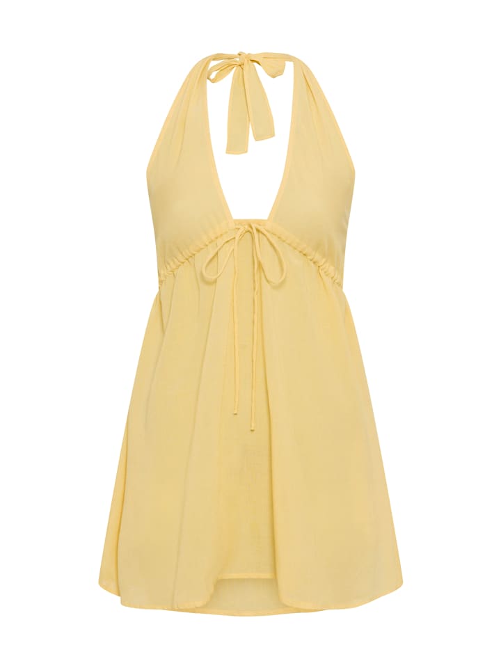 Neckholderkleid in pastel yellow