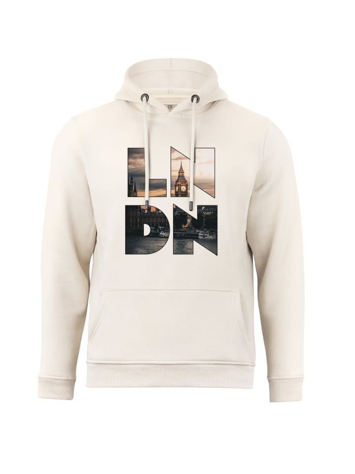 Hoodie Skyline London - Weltenbummler Kollektion in Sand