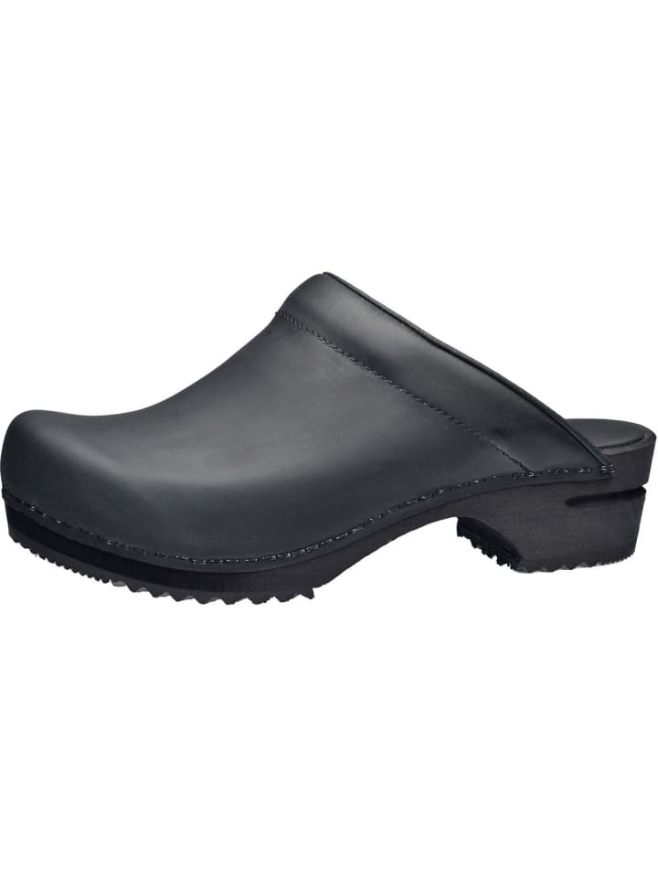 Clog "Wood-Chrissy Open" in Schwarz