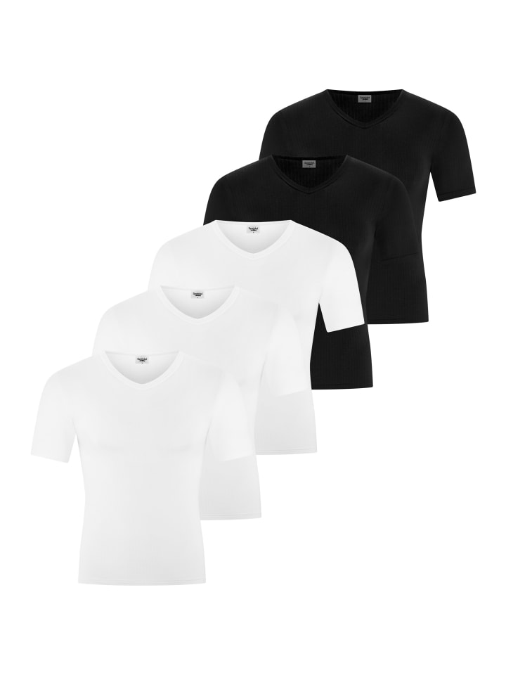 Unterhemd / Shirt Kurzarm Sky.line in Weiß / schwarz