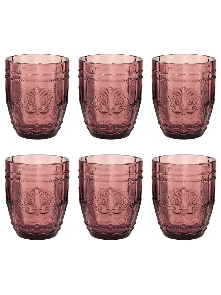 Butlers Trinkglas VICTORIAN 6er-Set in Weinrot