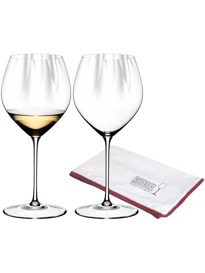 2er Set Chardonnay Gläser inklusive Poliertuch Performance in Transparent 727 ml