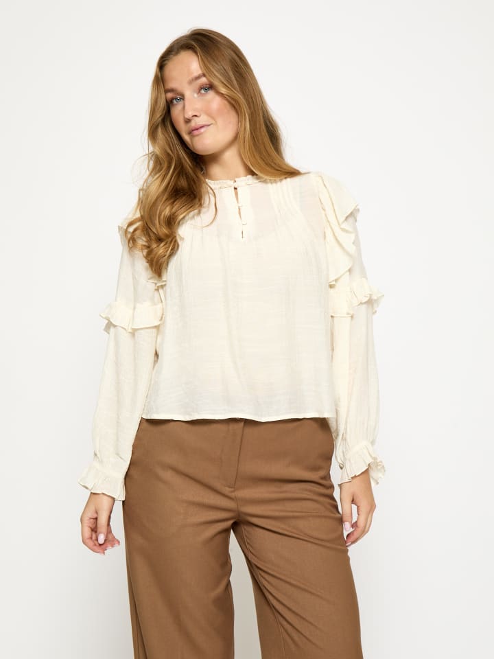 Peppercorn PCTenna Long Sleeve Blouse in Gardenia