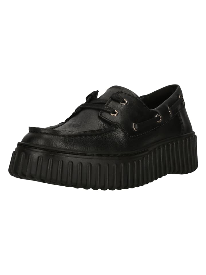 Mokassin Torhill Boat in 1216 Black Leather