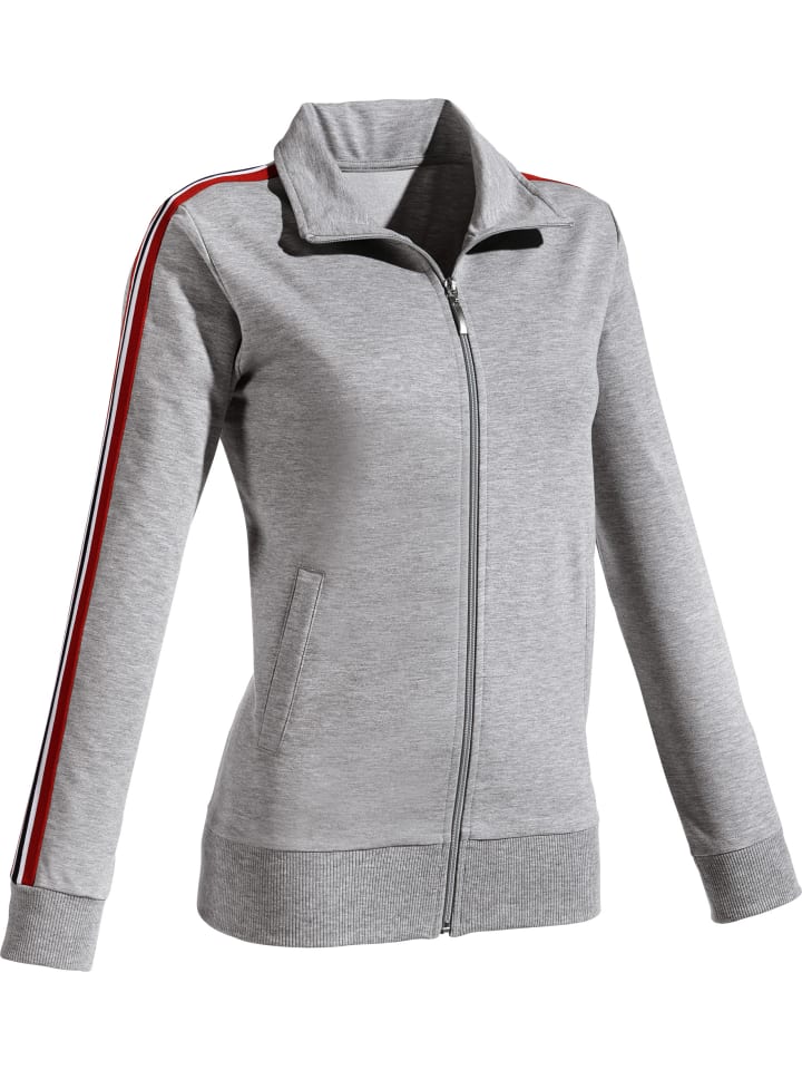 Sweat Freizeitjacke in grau meliert