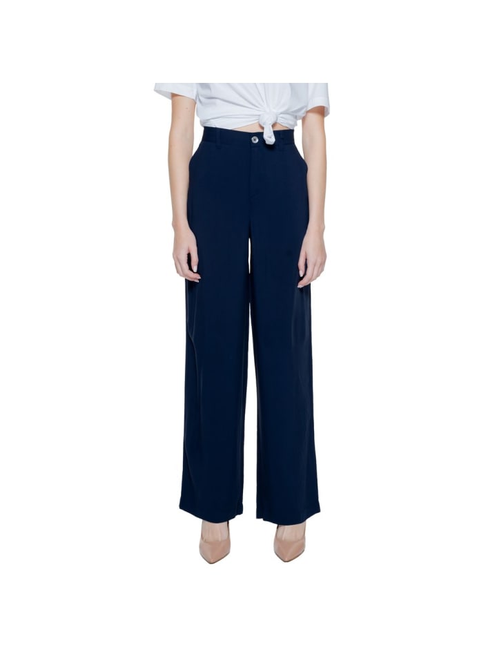 Blau Viskose Freizeithose