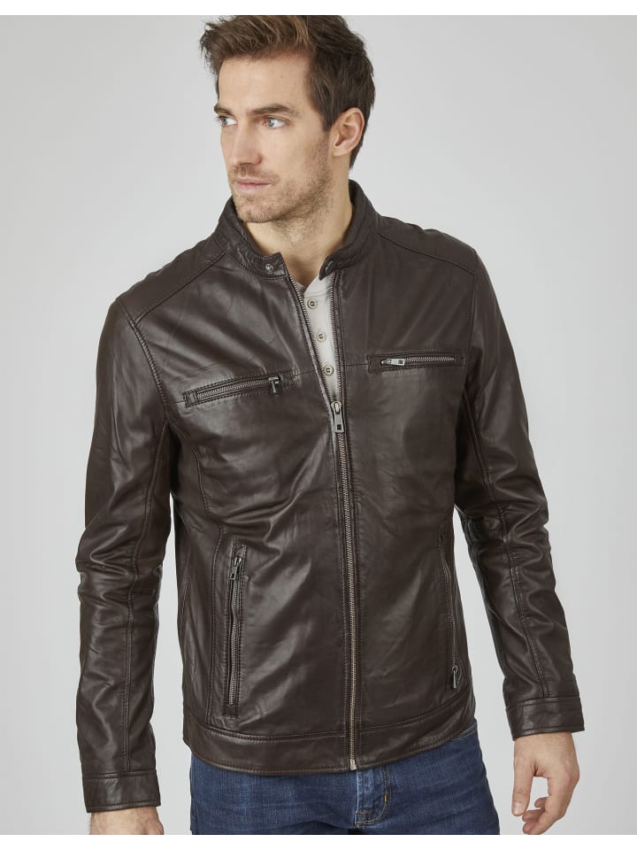 Lederjacke BUDANILO in dunkelbraun