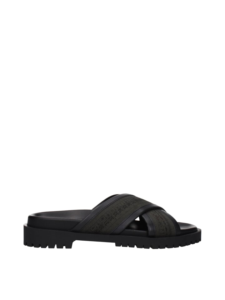 Grün Stoff Flach Sandalen