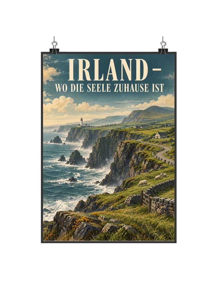 Print Küste nostalgisch Design mit Spruch in Weiß