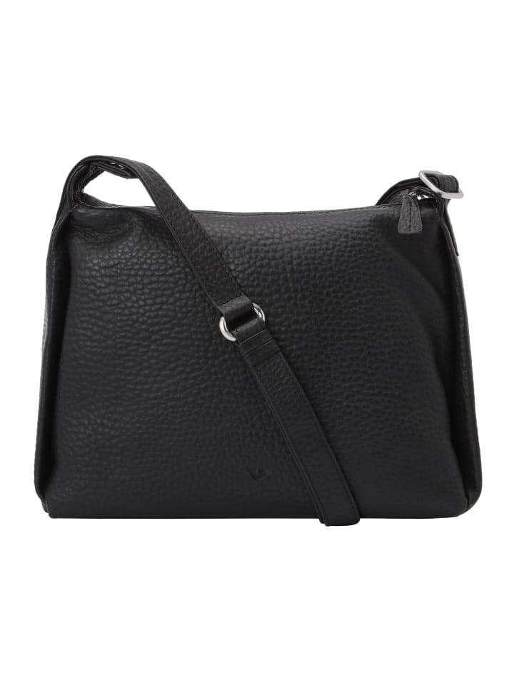 Hirsch Umhängetasche Leder 29 cm schwarz