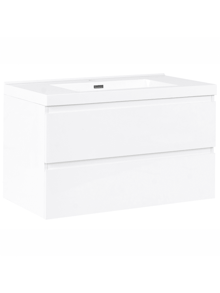 2-tlg Badezimmerschrank mit Waschbecken TOTA in Weiß