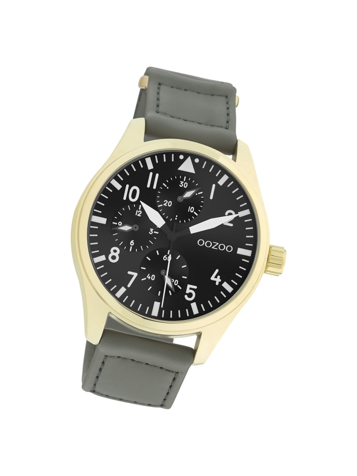 Analog-Armbanduhr Oozoo Timepieces grau groß (ca. 42mm)