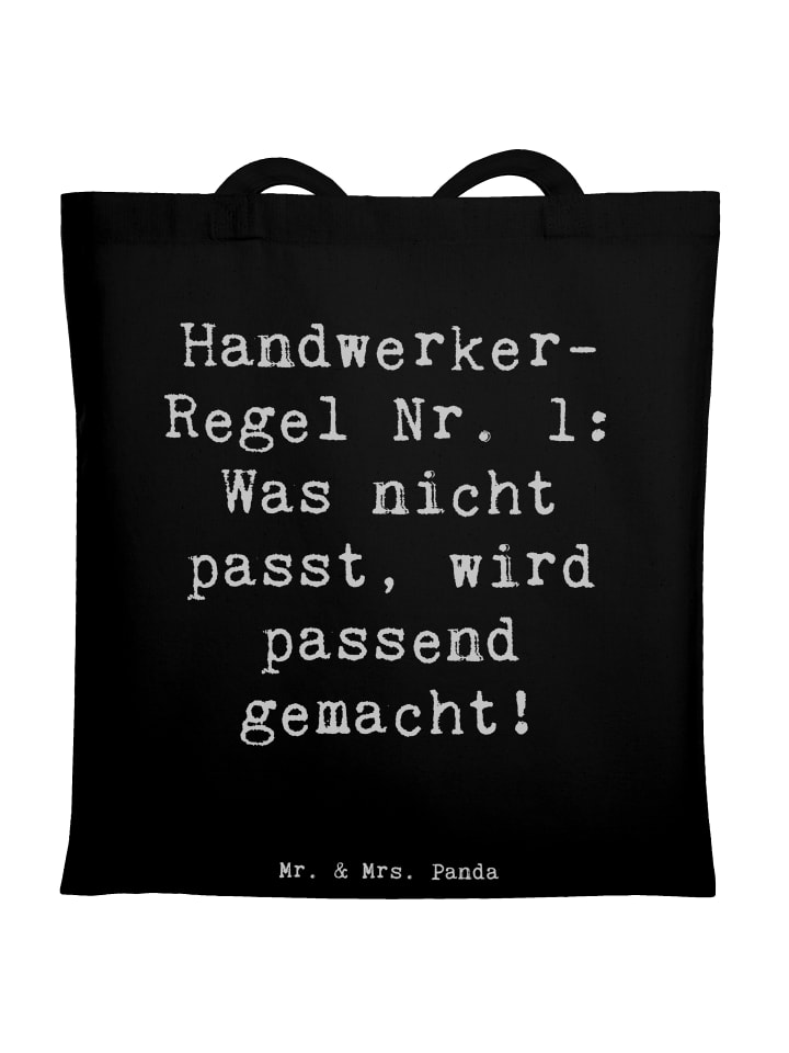 Tote Bag Spruch Handwerker Lösung mit Spruch in Schwarz