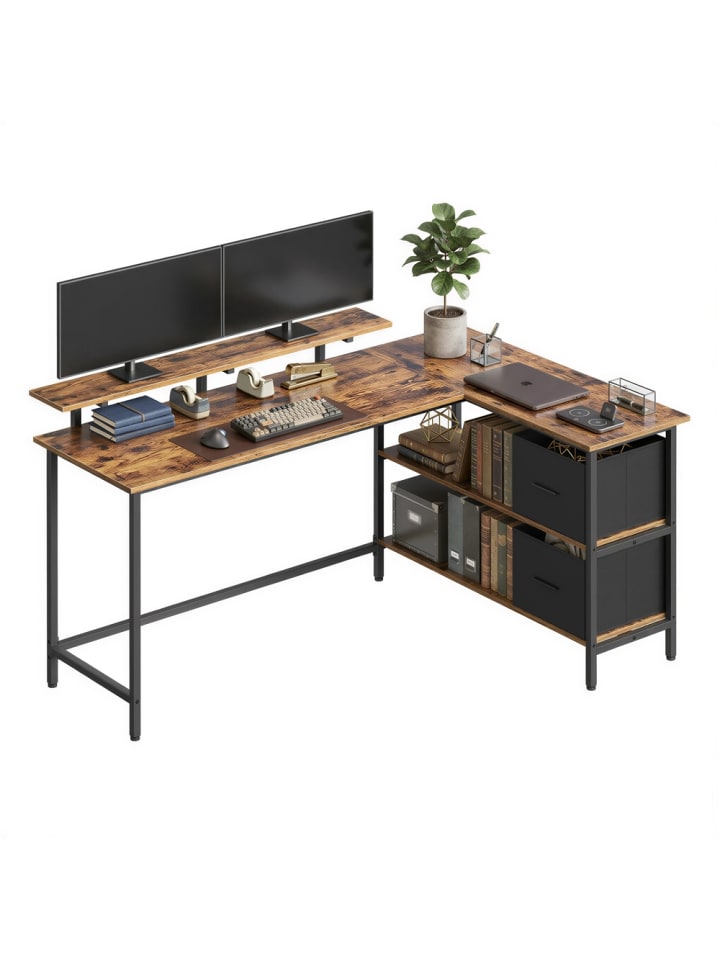 Schreibtisch Barnet in Vintagebraun - (B)105 x (H)90 x (T)155 cm