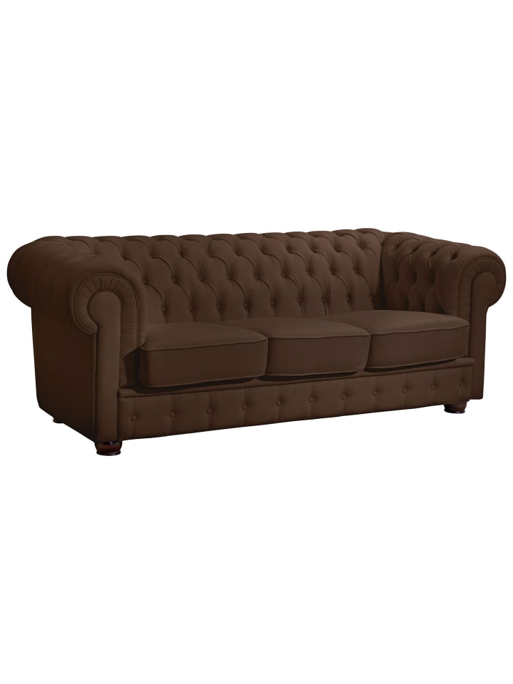 SOFA 3-Sitzer Kalea Bezug Kunstleder Buche nussbaum dunkel / braun