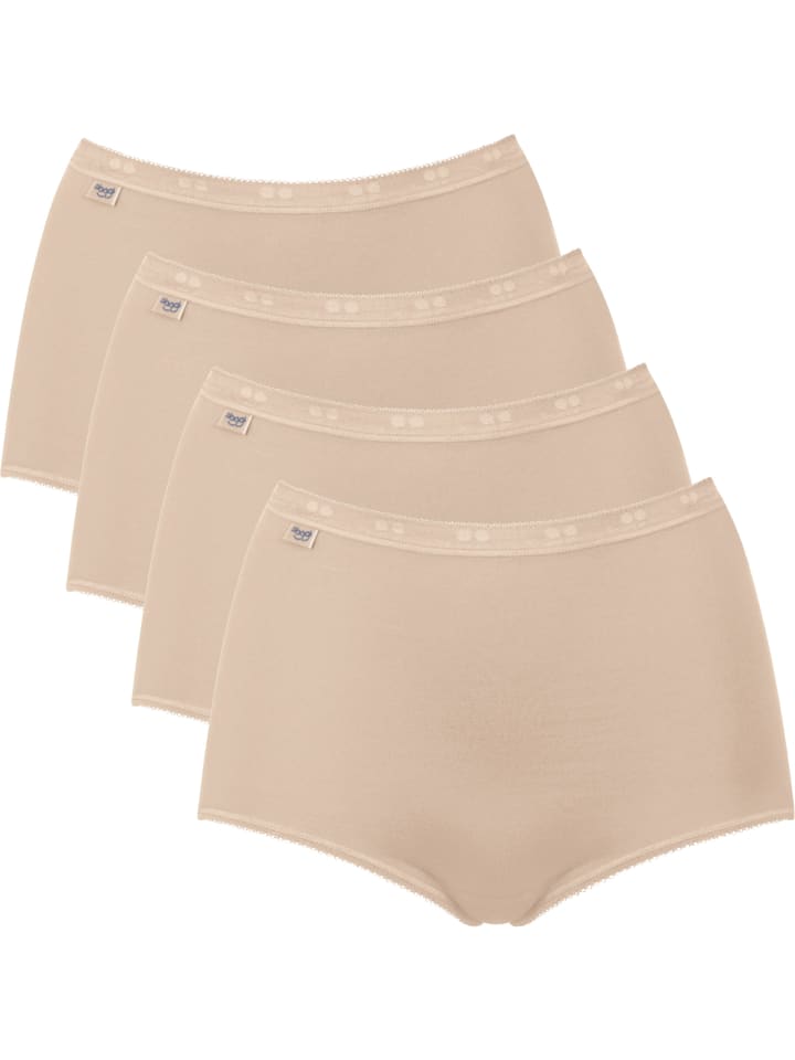 Baumwolle, Single-Jersey Taillenslip 4er-Pack Basic+ in haut