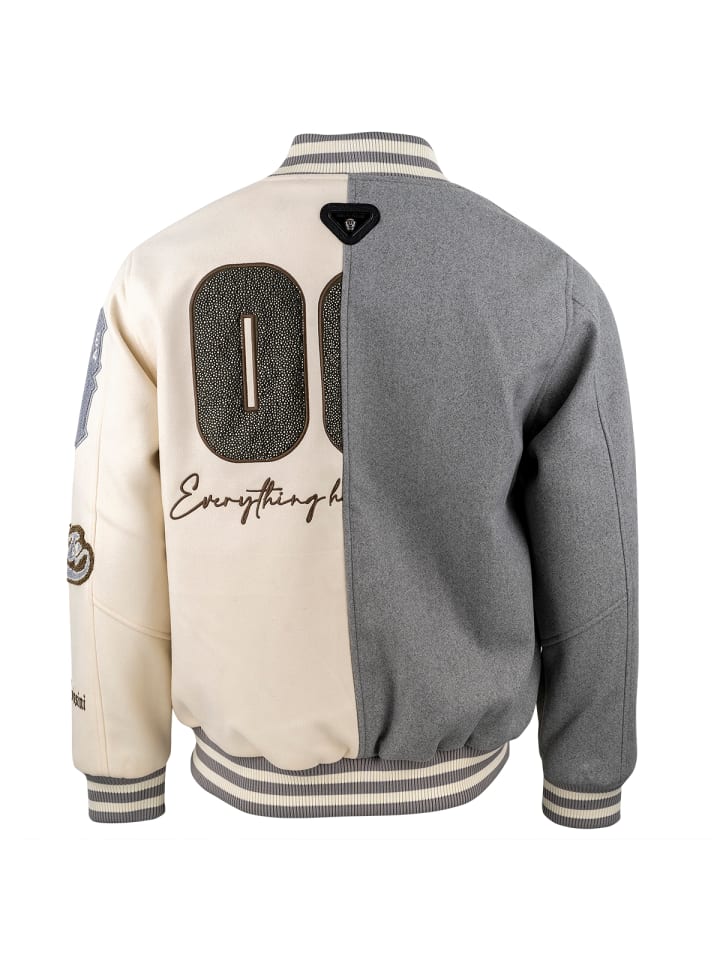 Flower College Jacke Grau