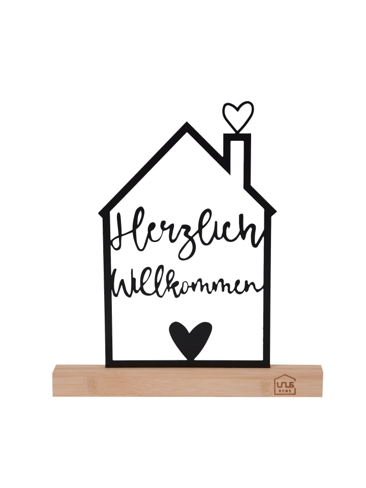 Aufsteller "Herzlich Willkommen" in Schwarz