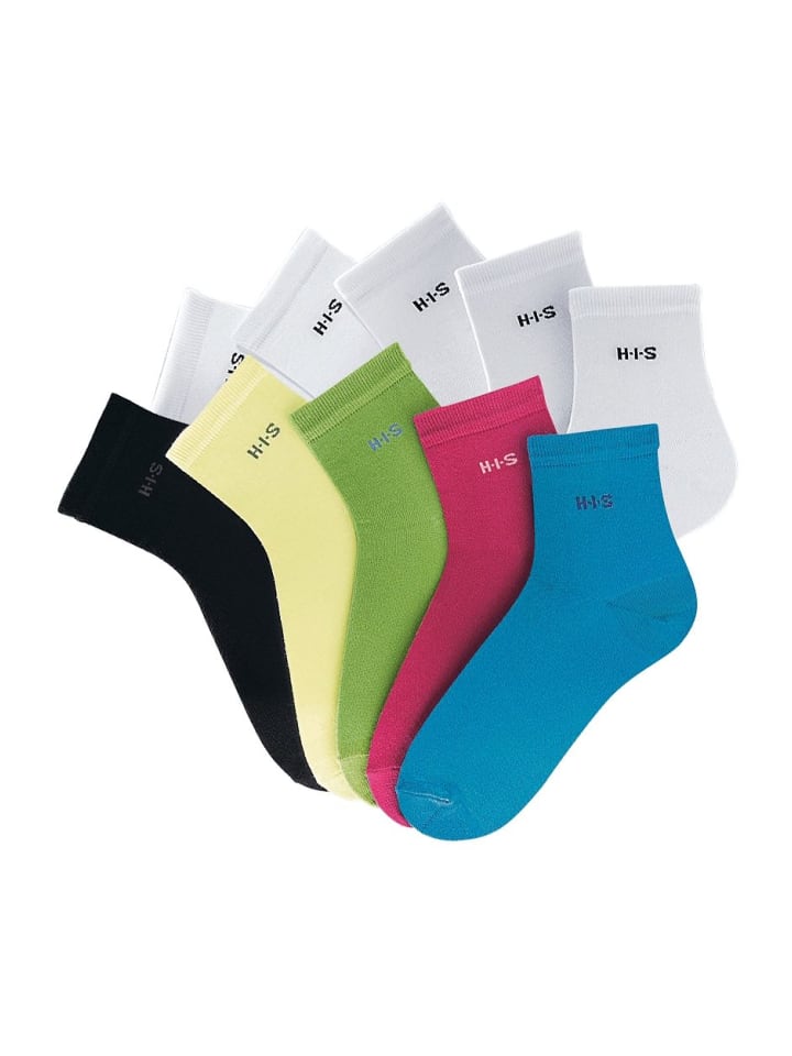 Kurzsocken in bunt-weiß