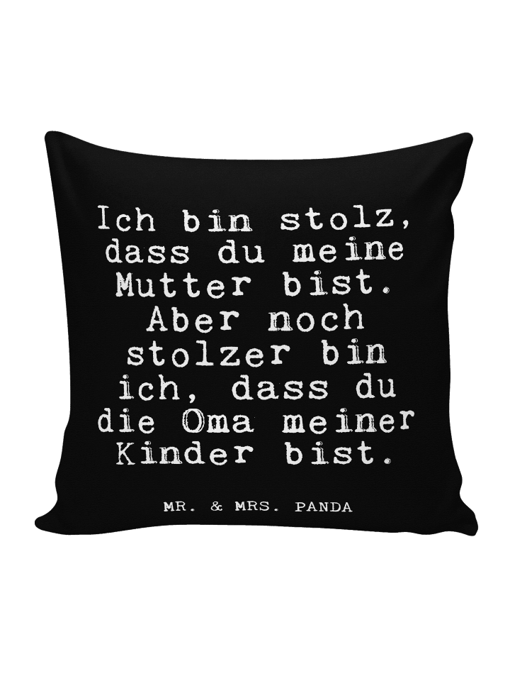 Kuschel Kissen Ich bin stolz, dass... mit Spruch in Schwarz