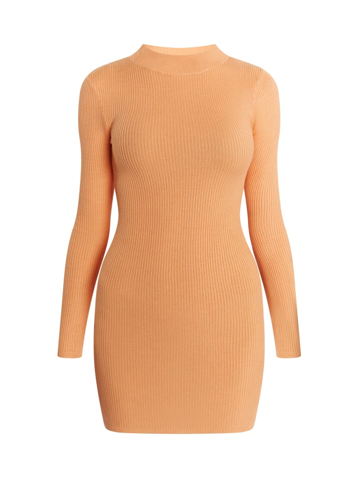 Damen Strickkleid Mini in Orange