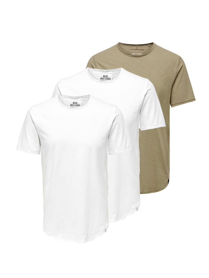 T-Shirt ONSBENNE in Weiß / weiß / beige