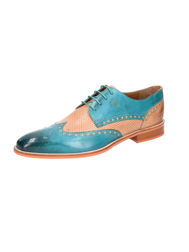 Eleganter Schnürschuh in türkis