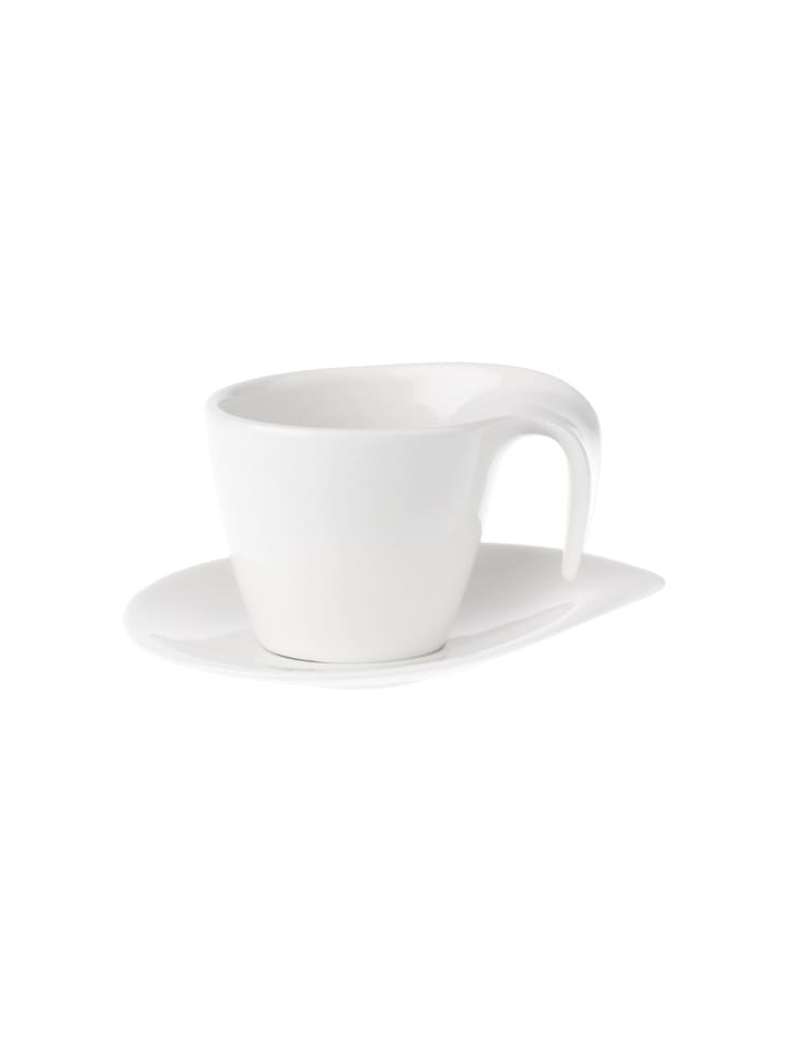 Kaffeetasse mit Untertasse Flow in Weiß 200 ml