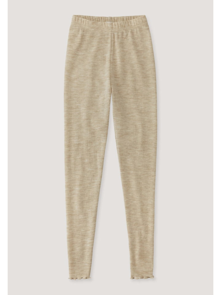 Hessnatur Leggings Pointelle aus reiner Bio-Merinowolle in sand
