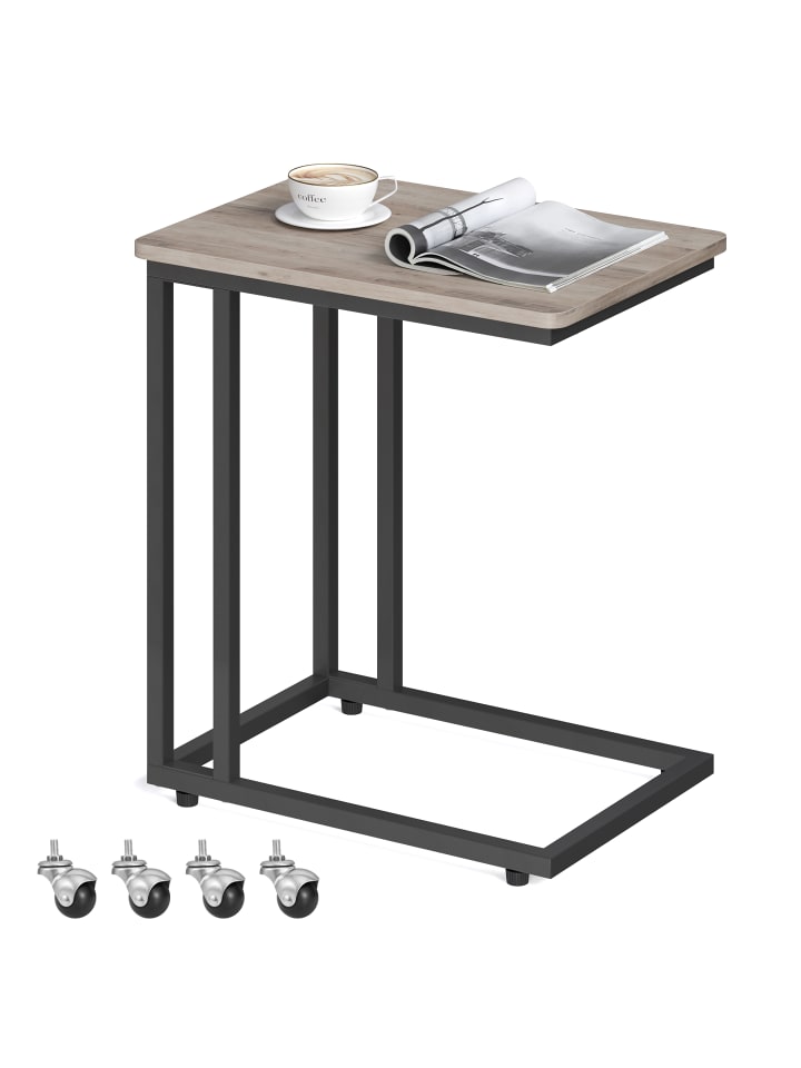 Beistelltisch Barnet in Greige-Schwarz - (B)50 x (H)60 x (T)35 cm