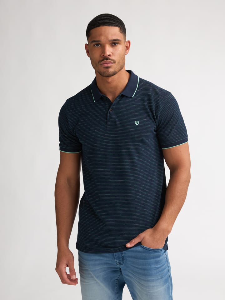 Piqué-Poloshirt Desert in Blau