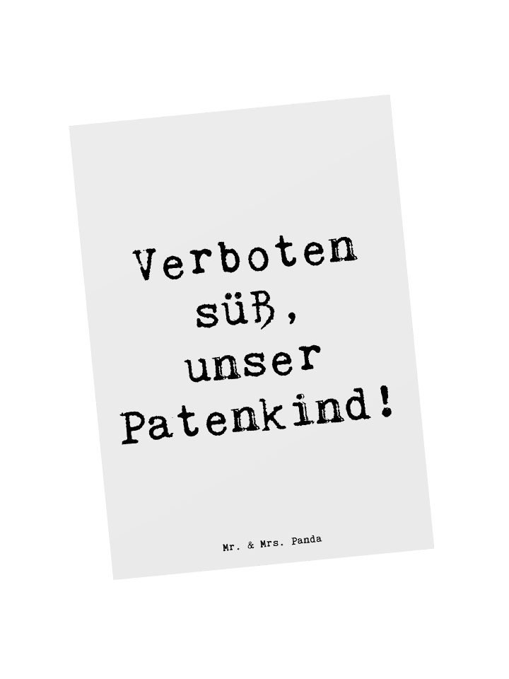 Postkarte Verboten süß Patenkind mit Spruch in Weiß