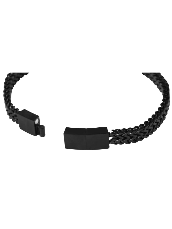 Unisex Armband – Panzerarmband aus Edelstahl 22,5 cm in schwarz
