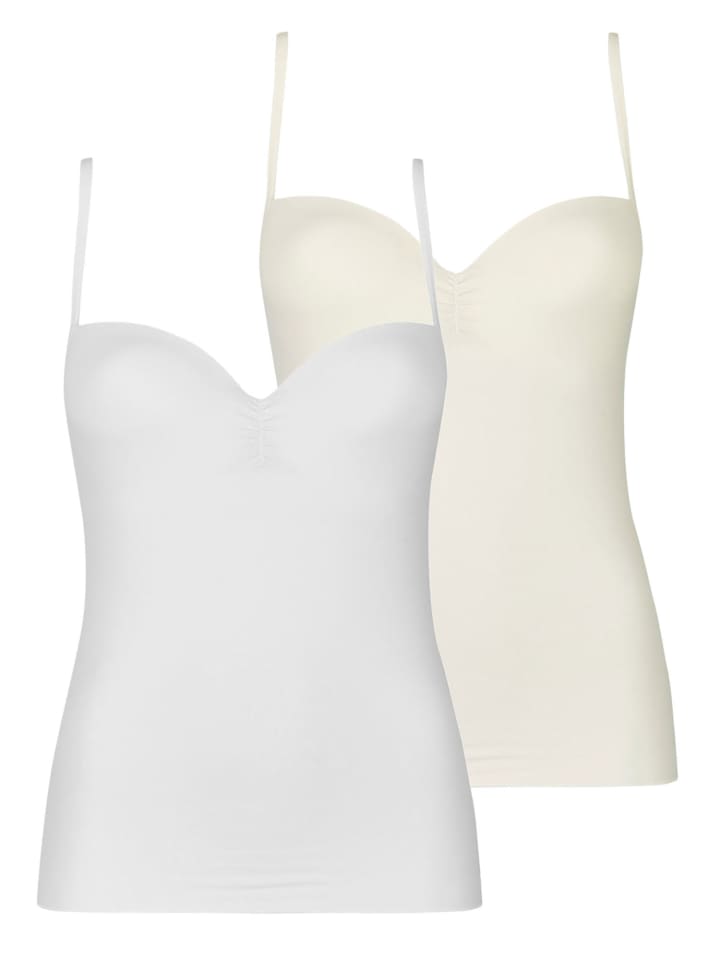 2er Pack BH Hemdchen in Weiss champagner
