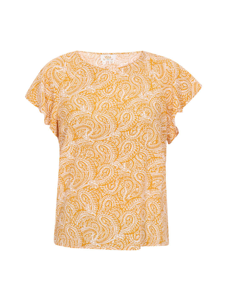 Women Blouse in yellow white