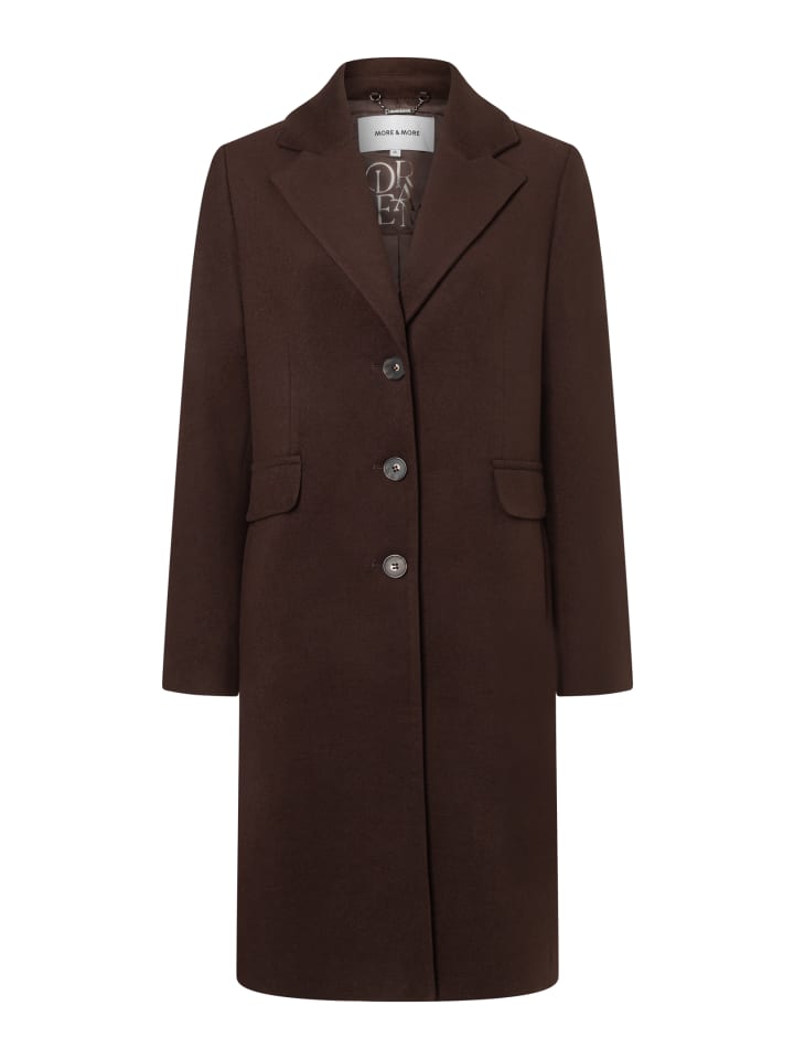 langer, leicht taillierter Blazermantel in espresso brown