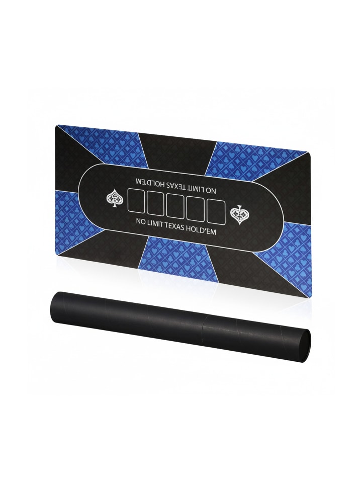 Pokermatte in Blau/ Schwarz - 120 x 60 cm