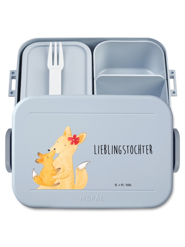 MEPAL Bentobox Fuchs Mama Motiv mit Spruch in Blau Pastell