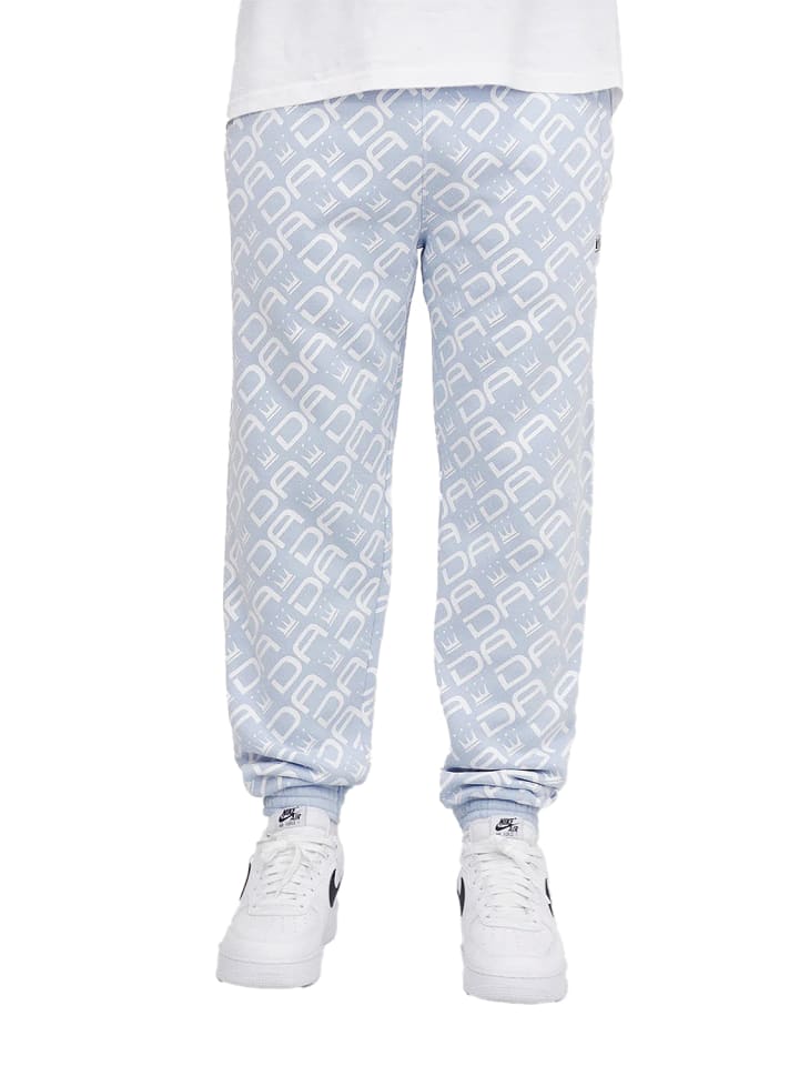 Baggy Design Jogginghose All Over Print mit Kordelzug in Blau