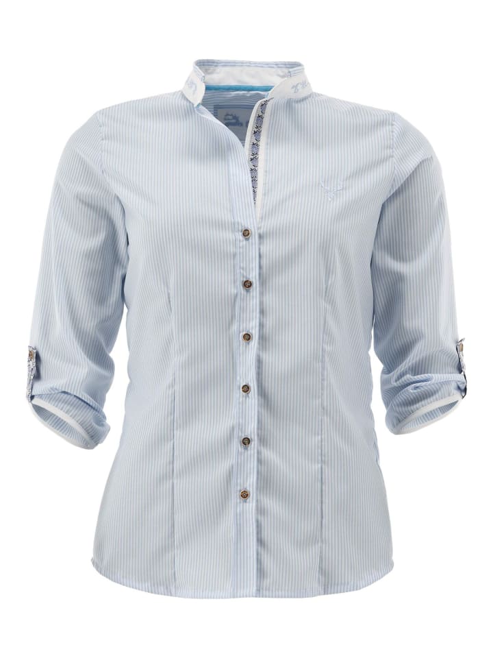 Trachtenbluse Gemzu in hellblau/bleu