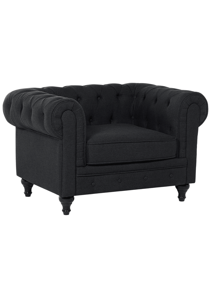 Sessel CHESTERFIELD in Grau/Braun - (W) 110 x (H) 70 x (L) 75 cm