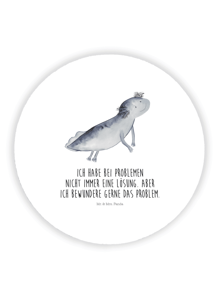 Magnet Axolotl Schwimmen mit Spruch in Weiß