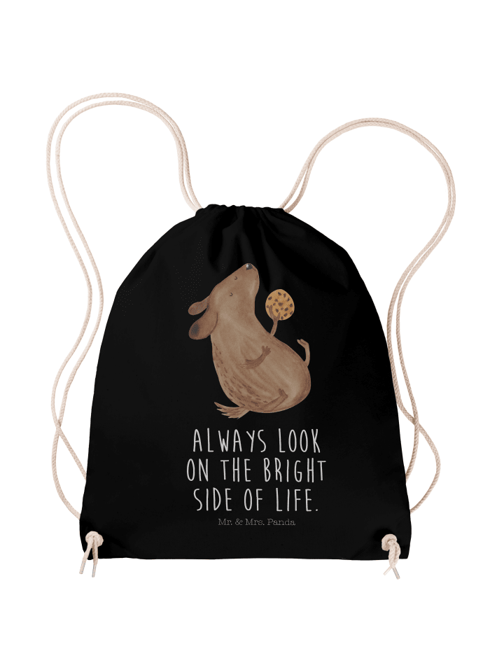 Gym Bag Hund Keks mit Spruch in Schwarz