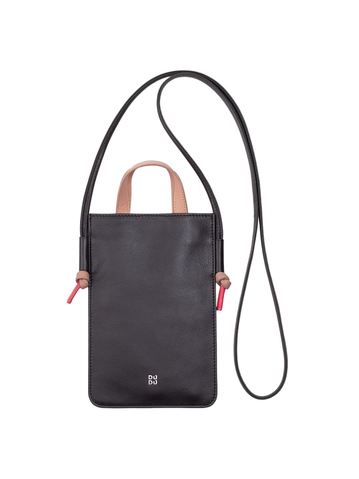 Faro Handytasche Leder 13 cm schwarz rose