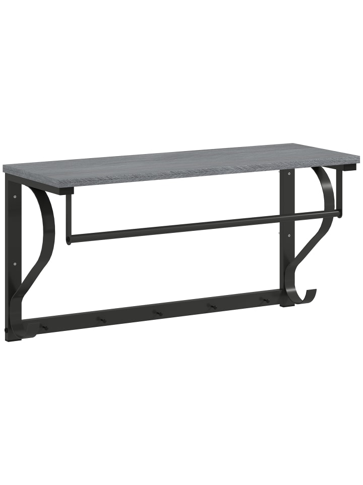 Wandgarderobe in Grau 70L x 25B x 35,4H cm